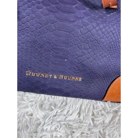 Dooney & Bourke Claremont Python Print Textured Tote Domed Satchel - Picture 4 of 16